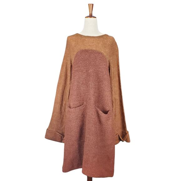 Free People White Rabbit Sweater Dress Alpaca Wool Blend Womens Medium - Picture 1 of 8